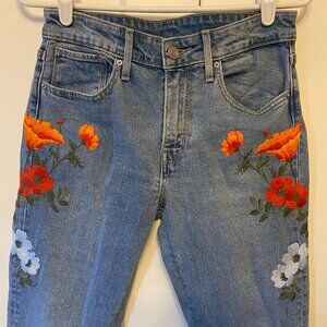 Levi's floral embroidered jeans